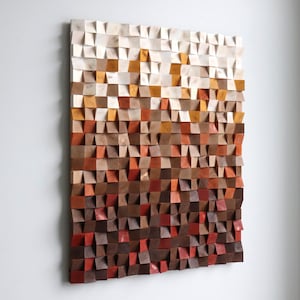 Unique Wall Art &quot;Pumpkin Spice Latte&quot; - Home Decor - Wood Sound Diffuser - Rustic Home Decor - Bedroom Art - Abstract Painting - Woodworking