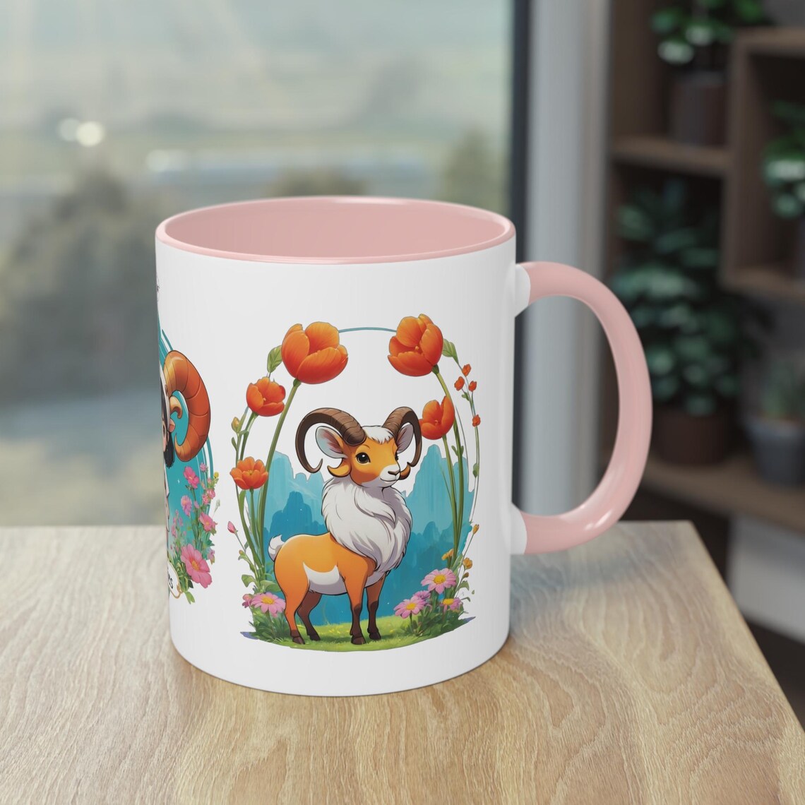 Aries Cupi Mug Zodiac Sign Collection, Two-tone Coffee Mug, 11oz ...