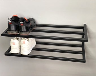 Entryway storage, 2-tier shoe rack, Outdoor shoe rack, Metal Shoe Rack For Gift Wall mount shoe rack hallway rustic shoe