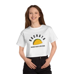 Zabawny krótki top Bachata, koszulka Bachata, koszulka bachata, koszulka bachata, koszulka bachata, damska krótka koszulka, bachatatera, damska koszulka bachata