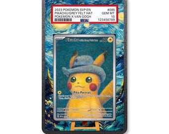 Pikachu with Gray Felt Hat SVP 085 - Graded Card Extended Artwork Display Case case, extended artwork display case