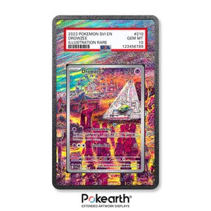 Drowzee 210/198 - Uitgebreide displaycase voor beoordeelde kaarten, uitgebreide displaycase