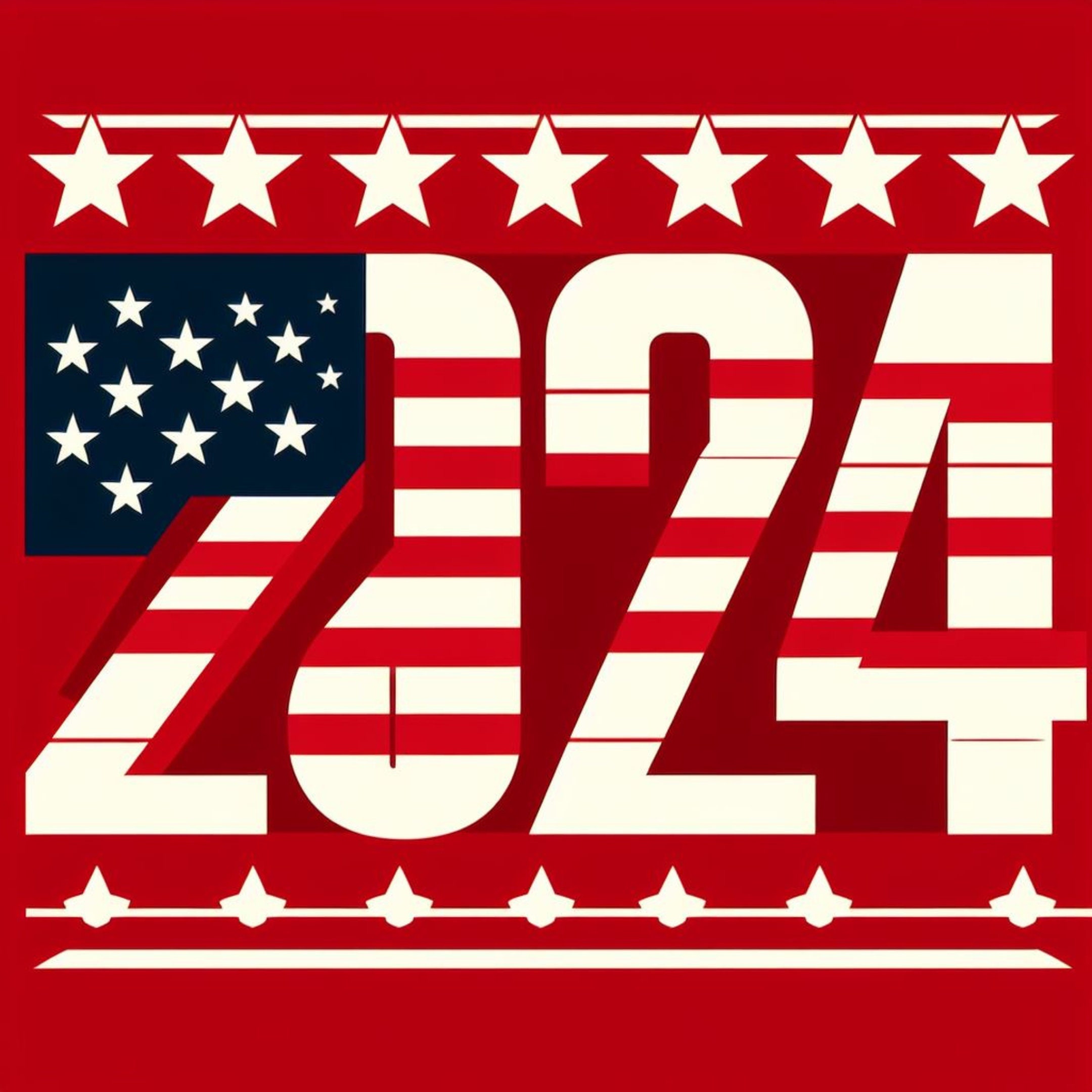 Patriotic 2024 Digital Art 2024 New Year United States Art Year 2024