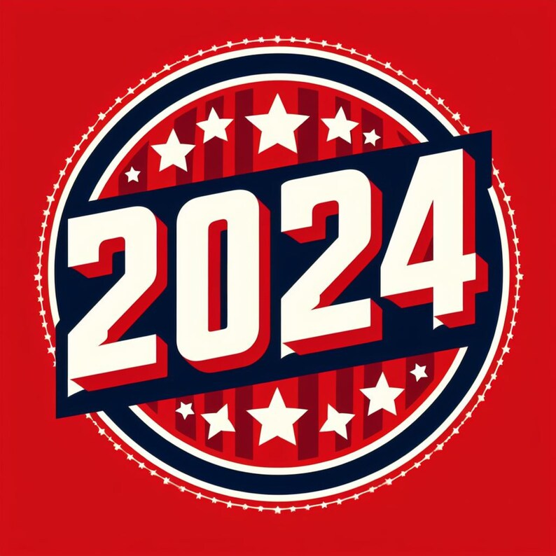 Patriotic 2024 Digital Art 2024 New Year United States Art Year 2024