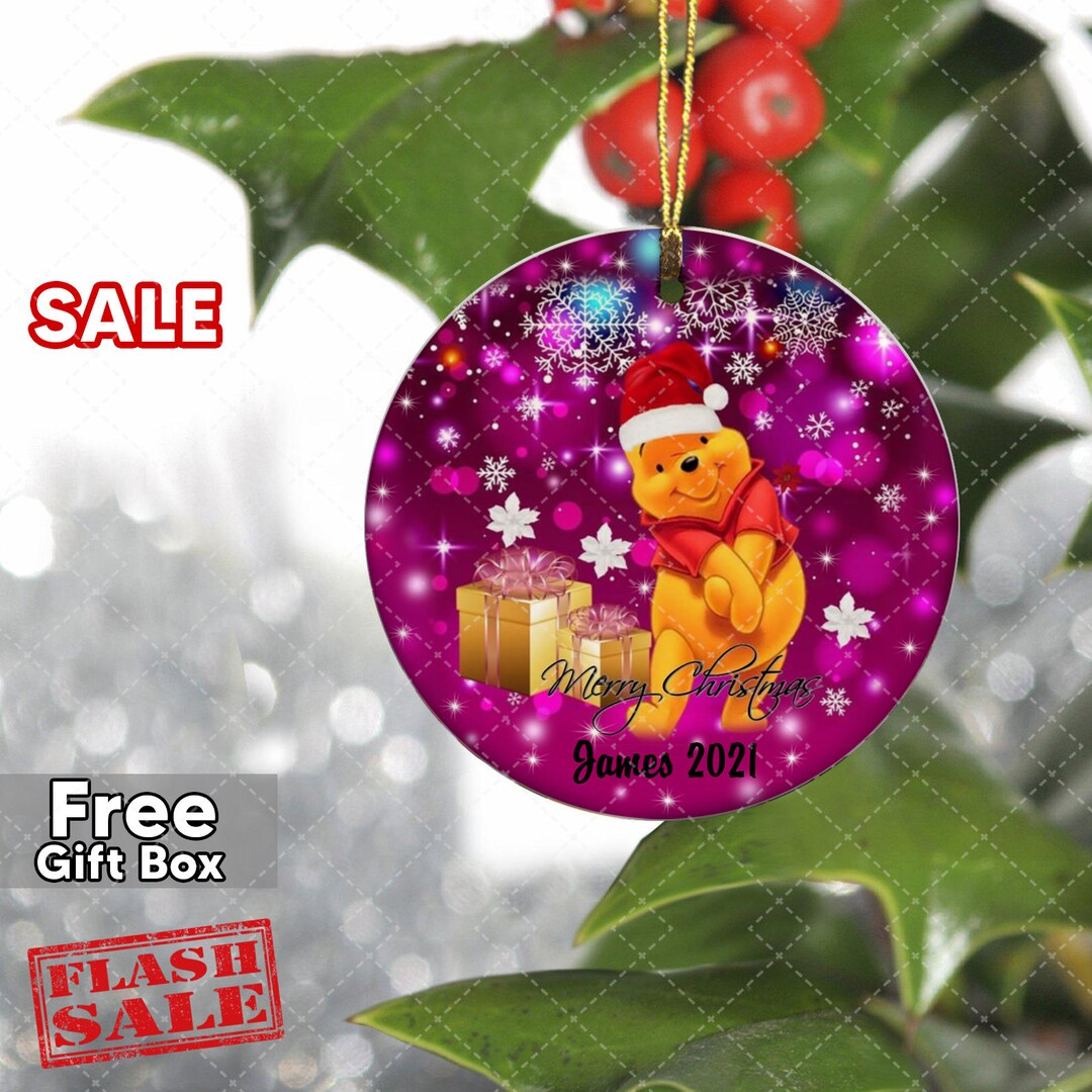 Merry Christmas Ornament Winnie the Pooh Ornament Pooh & Etsy