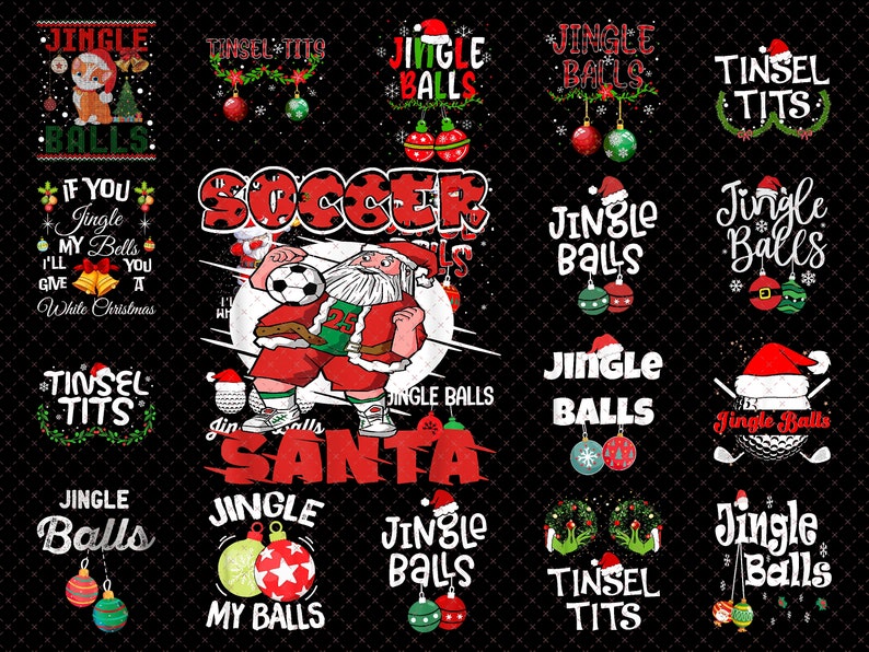 Jingle Balls PNG Tinsel Tits Png Chest Nuts Png Funny Etsy
