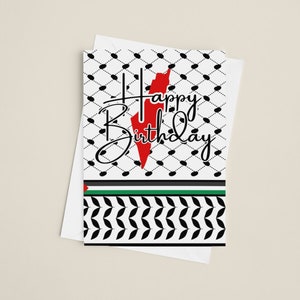Carte de voeux palestinienne - Design arabe et islamique pour les célébrations du Moyen-Orient