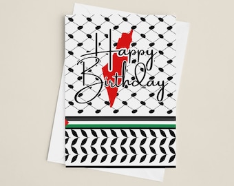 Palestinian Greeting Card - Arabic & Islamic Design for Middle Eastern Celebrations