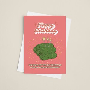 Carte d'anniversaire Dolma : voeux sur le thème de la cuisine arabe, moyen-orientale et islamique pour les amateurs de culture arabe