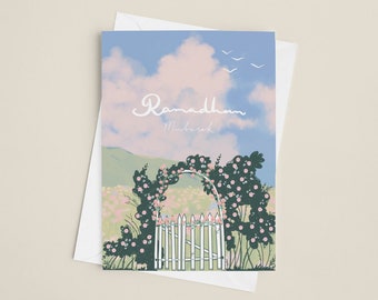 Elegant Ramadan & Eid Greeting Cards: Islamic Celebration Invitations for Ramadan Kareem and Eid Mubarak Wishes