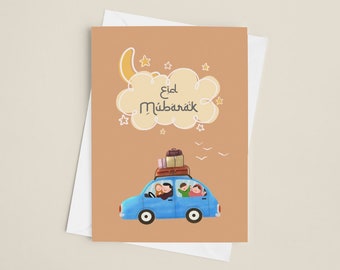 Elegant Eid & Ramadan Greeting Card: Islamic Celebration Wishes for Ramadan Kareem and Eid Mubarak