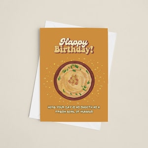 Hummus Karte zum Geburtstag: Nahöstlich inspirierter arabischer Gruß zum Geburtstag