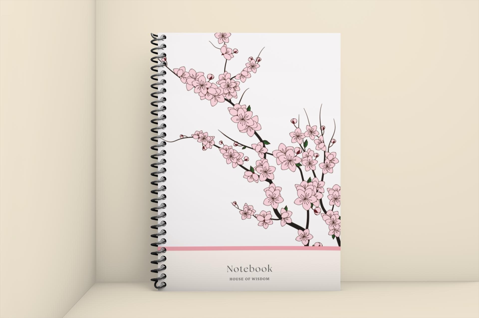 Sakura Spiral Notebook A5 Cherry Blossom Journal Pink Floral Sakura Spiral Notebook A5 Cherry Blossom Journal Pink Floral