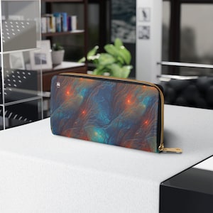 Carteira com zíper Nebular Nexus – Estampa de tentáculo cósmico, design de terror e ficção científica, bolsa vegana compacta, acessório de presente estilo galáxia alienígena