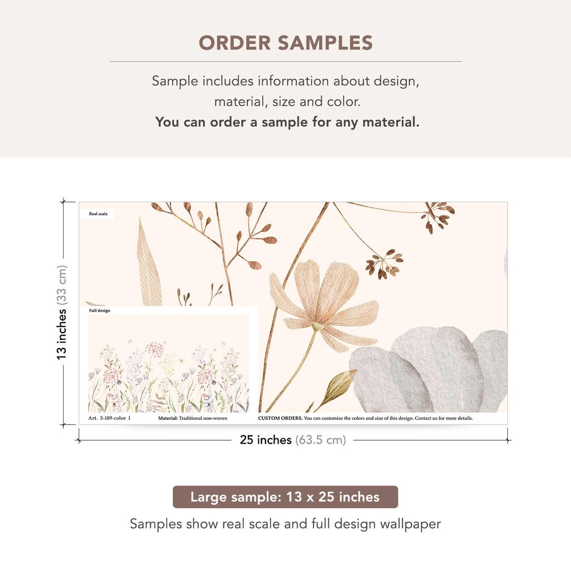 Wildflower Wallpaper Mural – Botanical Pastel Wall Art With Meadow ...