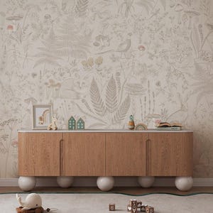 Cogumelo papel de parede, paddenstoel decoratie kinderkamer, murale di conigli e funghi, carta da parati di funghi da cucina vintage, carta da parati naturale