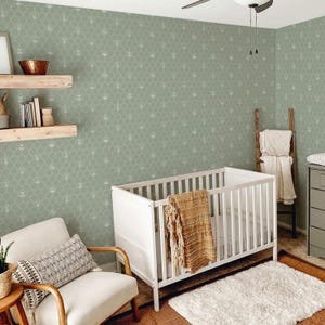 Sage Green Woodland Animal Wallpaper – Forest Baby Nursery Wall Mural, Cottagecore or Boho Kids Room Wallpaper 2-205Rc3