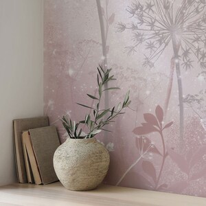 Soft Pink Dandelion Wallpaper – Botanical Floral Wall Mural for Nursery or Bedroom, 5-162-1 bild 10