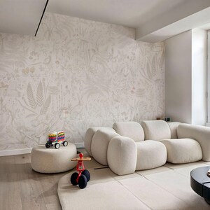 Cogumelo papel de parede, paddenstoel decoratie kinderkamer, bunny and mushroom mural, vintage kitchen mushroomwallpaper, nature wallpaper image 4