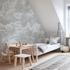 Graphic white cloud abstract wallpaper, wandverkleidung zum kleben, papier peint murales ciel, carta da parati nuvole, papier peint nuage