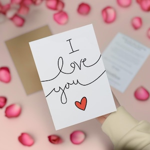 Valentine&#39;s Day Card for Her Valentine&#39;s Day Card for Wife Valentine&#39;s Day Card For Husband Boyfriend or Girlfriend I Love You