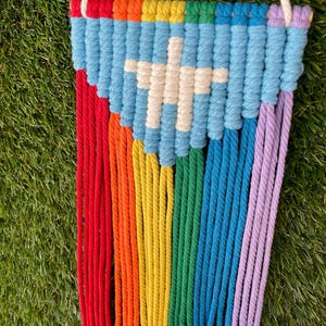 Puerto Rico Flag Macrame, Wall Hanging Macrame, Macrame Decor, Puerto Rico, Boricua, Mini, LGBTQ, Pride