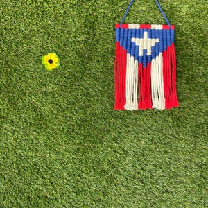 Puerto Rico Flag Macrame, Wall Hanging Macrame, Macrame Decor, Puerto Rico, Boricua, Mini