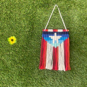 Puerto Rico Flag Macrame, Wall Hanging Macrame, Macrame Decor, Puerto Rico, Boricua, Mini, Gradients
