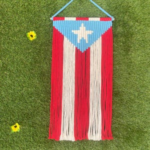 Puerto Rico Flag Macrame, Wall Hanging Macrame, Macrame Decor, Puerto Rico, Boricua