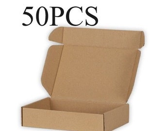 1/50PCS Caja de cartón Kraft marrón, Tamaño SML, Caja de cartón, Caja de regalo Caja natural plegable, Caja de papel, Caja de regalo, Caja para jabón, Caja de envío