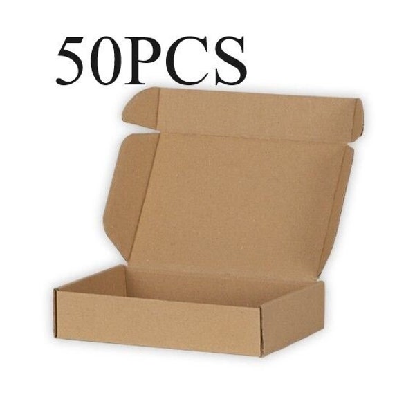 1 / 50 STÜCKE Braun Kraftkarton Box, Größe SML, Karton, Geschenkbox Falten Naturbox, Papierbox, Geschenkbox, Box für Seife, Versandbox