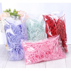 1 kg di carta velina triturata, riempitivo per scatole regalo in carta per cesti, triturato per imballaggi di cesti, riempitivo per imballaggi di cestini, ripieni colorati, pieghe di carta