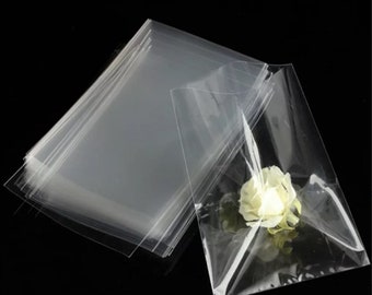 Sacs en cellophane transparent : 200 pièces, couvercle ouvert pour des cadeaux