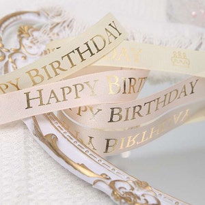 40m/25mm Geburtstagsband Geburtstagsparty Happy Birthday Papierverpackung Geschenk Verpackung