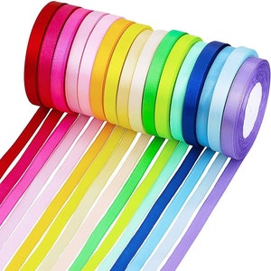 10 mm/20 m satijnen lint volledige rol enkelzijdig satijnen lint decoratie bruiloft ambachten haarstrik verschillende kleuren om uit te kiezen