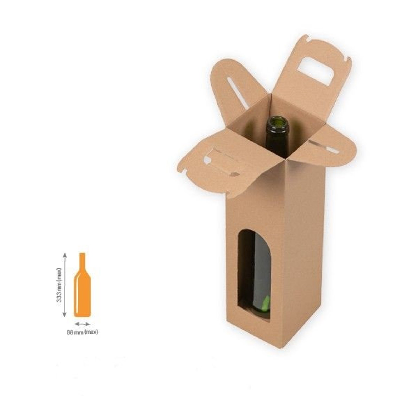 10PCS Kraft Cardboard Wine Bottle Holder Gift Packaging Bottle Box Wine ...