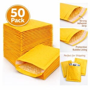 Sobres acolchados Kraft con burbujas, 50 unidades / Sobres autoadhesivos / Bolsas de envío para pequeñas empresas, embalaje para Etsy, envíos ecológicos
