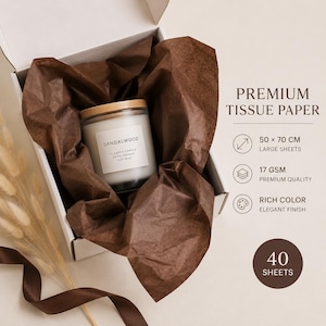 Carta velina marrone per imballaggi di piccole imprese, fogli di carta velina di alta qualità per negozi online, imballaggi per ordini di boutique.