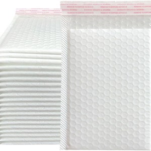 10/50PCS White Bubble Mailer Envelope Bag Self-Seal Padded Envelopes Poly Mailer Wrap Polymailer Bags for Shipment USPS, UPS, FeDex and more
