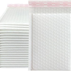 10/50 piezas de sobres de burbujas blancos con autosellado, acolchados, para envíos por USPS, UPS, FeDex y más
