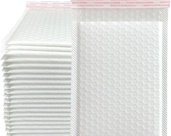 10/50 PCS Blanc Bubble Mailer Sac Enveloppes Enveloppes Rembourrées Autocollantes Poly Mailer Wrap Polymailer Sacs Pour L'expédition USPS, UPS, FeDex et plus