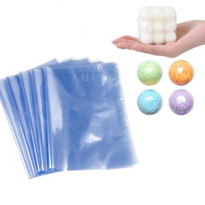 100 pezzi sacchetti termoretraibili in PVC trasparente termoretraibile pellicola protettiva universale sacchetti di plastica per regali fai da te, saponi candele confezioni regalo cosmetici