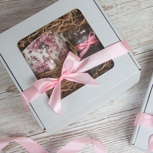 1 caja plegable blanca de 20 x 20 x 5 cm con ventana, caja de regalo, caja de cartón blanca, caja de correo con tapa, caja de regalo