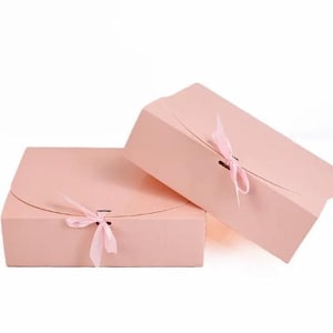 12 cajas de regalo de presentación cuadradas con lazo, fácil montaje, caja rosa, cajas de boda, regalo