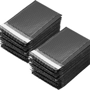 10 sobres de burbujas negros, bolsas de correo acolchadas, autosellantes, de espuma de aluminio, impermeables, de PVC, para envíos