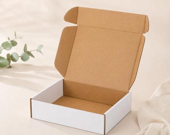 White Mailer Box 175x115x38 mm, Folding Gift Box, Kraft Cardboard Packaging, Small Shipping Box, Packaging for Handmade Products
