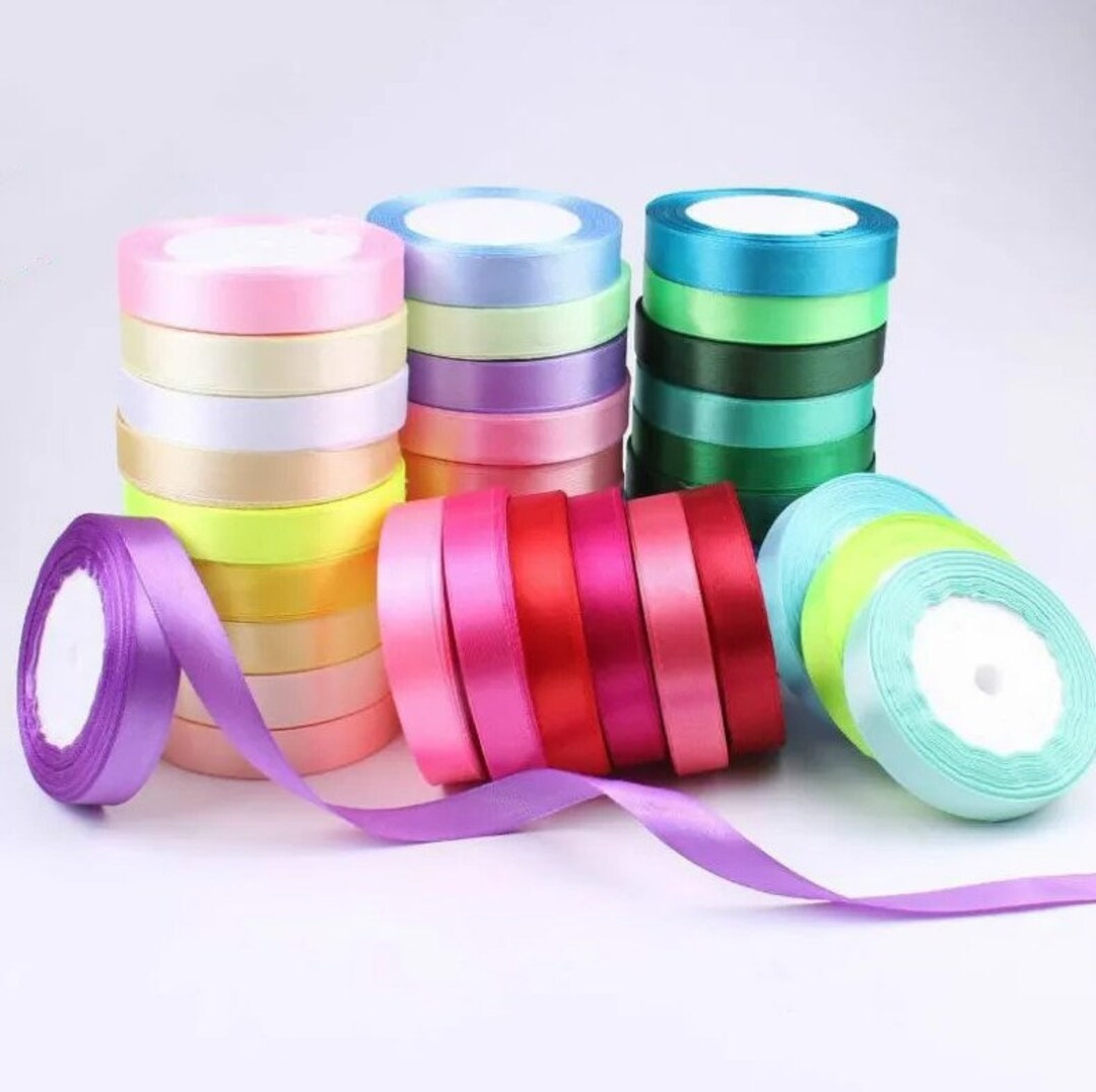 16mm Satin Ribbon Roll, Wedding & Craft Decoration, Various Colors (20m ...