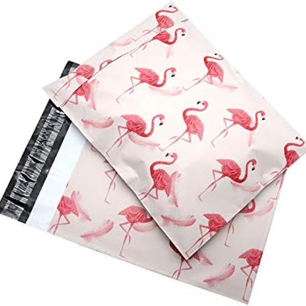 10PCS Light Pink Flamingo Courier Bag Waterproof Postal Shipping Bags Courier Envelope Self Seal Mailbag Plastic Poly Mailing Envelope