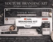 YouTube Branding Kit Canva Editable | YouTube Banner, Thumbnails, Intro Outro, Channel Art | Content Creator Kit | Social Media Templates