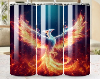Phoenix Tumbler Wrap: Rising From Ashes, 20 oz Skinny Sublimation (Digital Download)